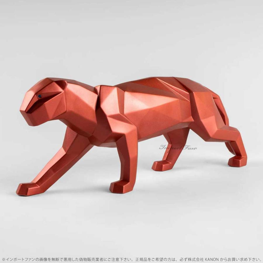 リヤドロ 折り紙 パンサー Origami メタリックレッド 豹 ヒョウ 01009569 LLADROの画像