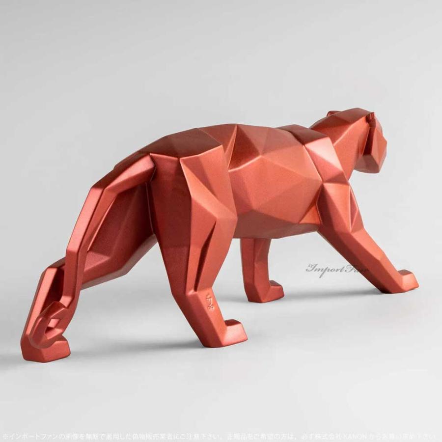 リヤドロ 折り紙 パンサー Origami メタリックレッド 豹 ヒョウ 01009569 LLADROの画像