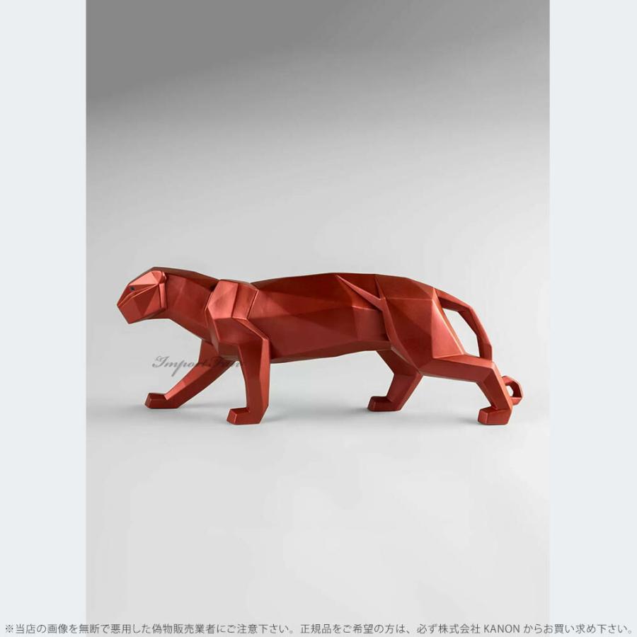 リヤドロ 折り紙 パンサー Origami メタリックレッド 豹 ヒョウ 01009569 LLADROの画像