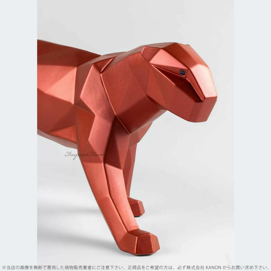リヤドロ 折り紙 パンサー Origami メタリックレッド 豹 ヒョウ 01009569 LLADROの画像