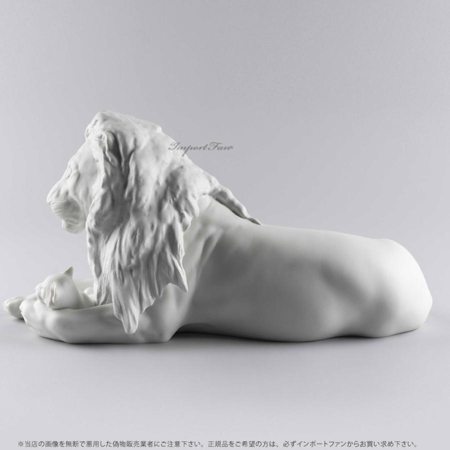 リヤドロ ライオンの親子 マットホワイト 置物 01009448 LLADRO ギフト プレゼント  □の画像