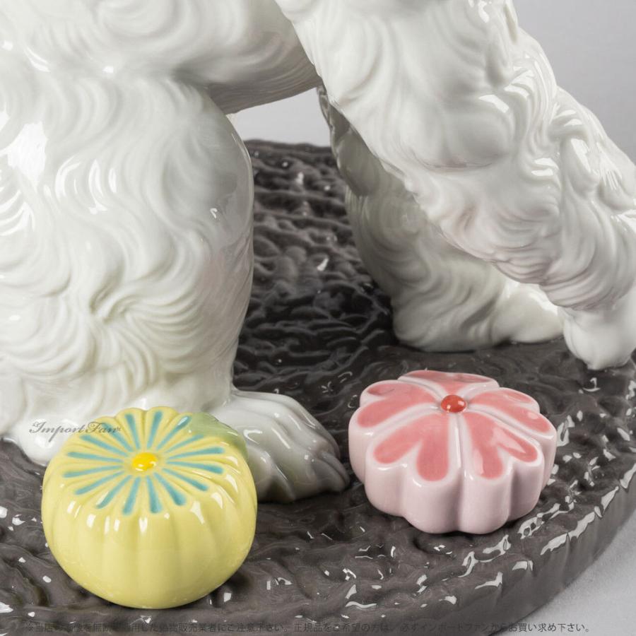 リヤドロ プードル 和菓子 お茶会 犬 01009472 LLADRO Poodle with Mochis Dog □の画像