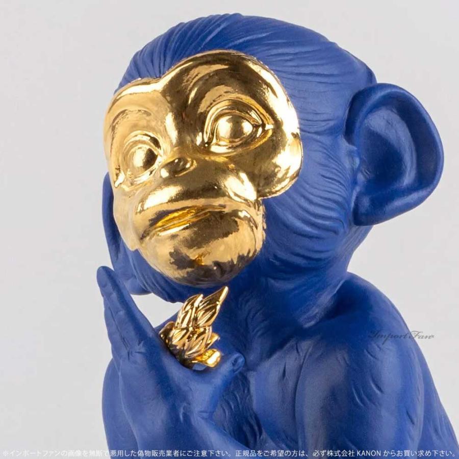 リヤドロ リトルモンキー ボールドブルー 世界限定制作数500点 猿 サル 置物 01009548 LLADRO ギフト プレゼント  □の画像