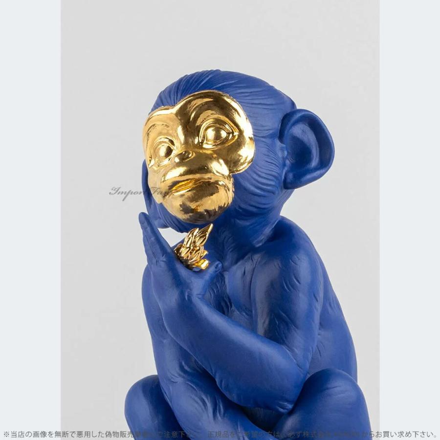 リヤドロ リトルモンキー ボールドブルー 世界限定制作数500点 猿 サル 置物 01009548 LLADRO ギフト プレゼント  □の画像