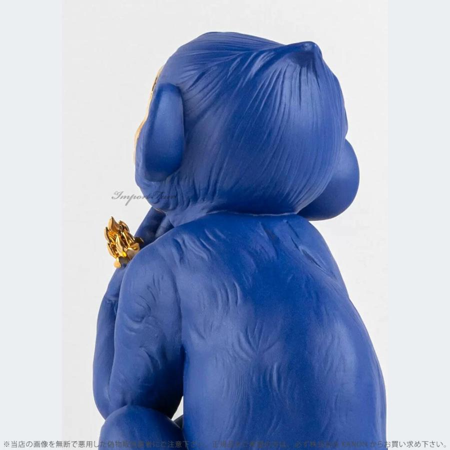 リヤドロ リトルモンキー ボールドブルー 世界限定制作数500点 猿 サル 置物 01009548 LLADRO ギフト プレゼント  □の画像