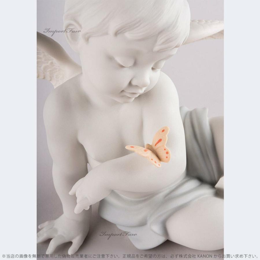 リヤドロ 蝶と遊ぶ天使 少年 ファンタジー 01009568 LLADRO Angelical moments □の画像