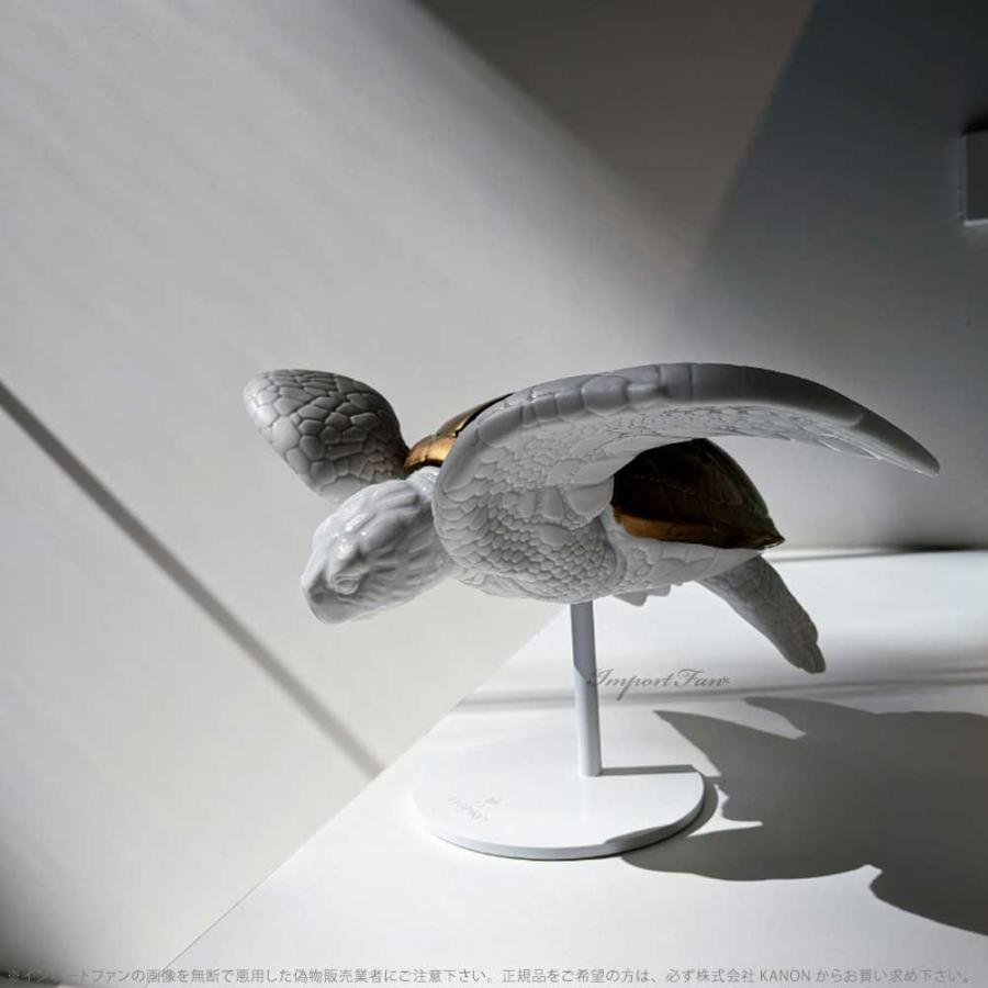 LLADRO（リヤドロ） ウミガメ ペア 海亀 ホワイト カッパー 置物