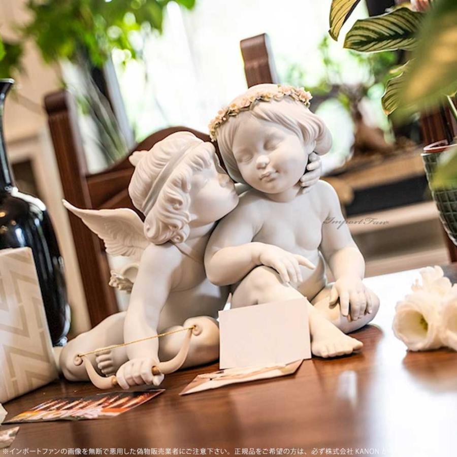 Lladro エロスとプシュケー 陶磁器 置物 LLADRO（リヤドロ） エロスとプシュケー 天使 古代神話 置物 01009128