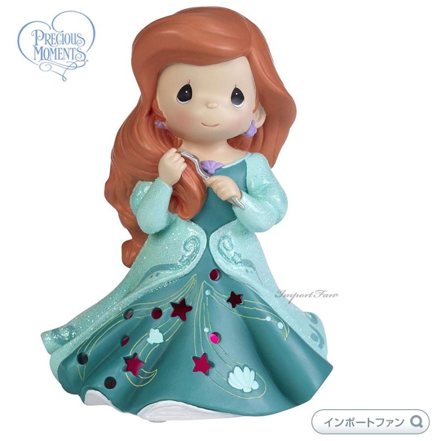 プレシャスモーメンツ アリエル  LED ライトアップ オルゴール ミュージカル リトルマーメイド ディズニー 192111 Disney Showcase Ariel LED Cutout Dress Musi｜importfan