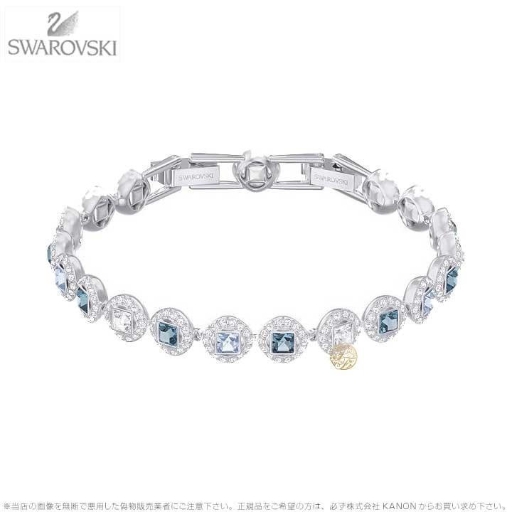 スワロフスキー エンジェリック スクウェア ブレスレット ブルー 5289514 Swarovski ANGELIC SQUARE BRACELET， BLUE， RHODIUM PLATING