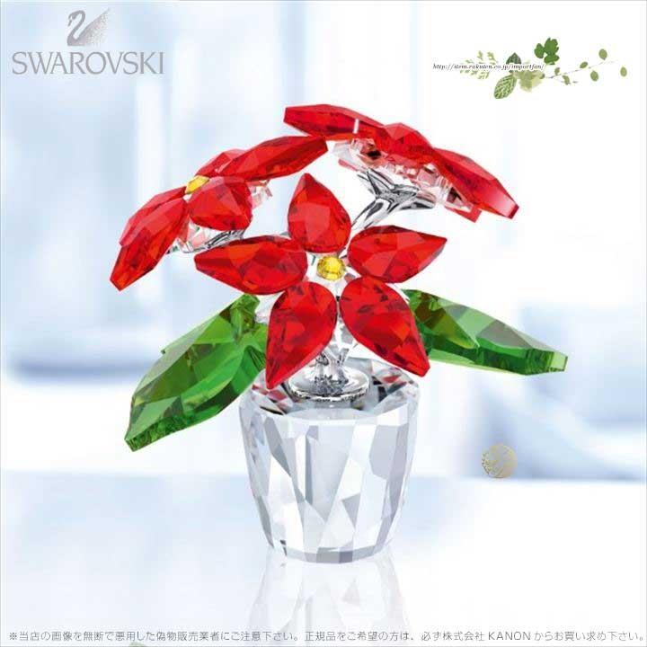 スワロフスキー ポインセチア 花 置物-