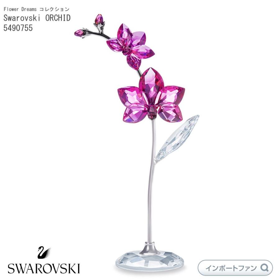 新品在庫品 スワロフスキー 蘭 オーキッド ピンク 花 Ｌ ラージ 置物 Swarovski Flower Dreams ORCHID Large  5490755 