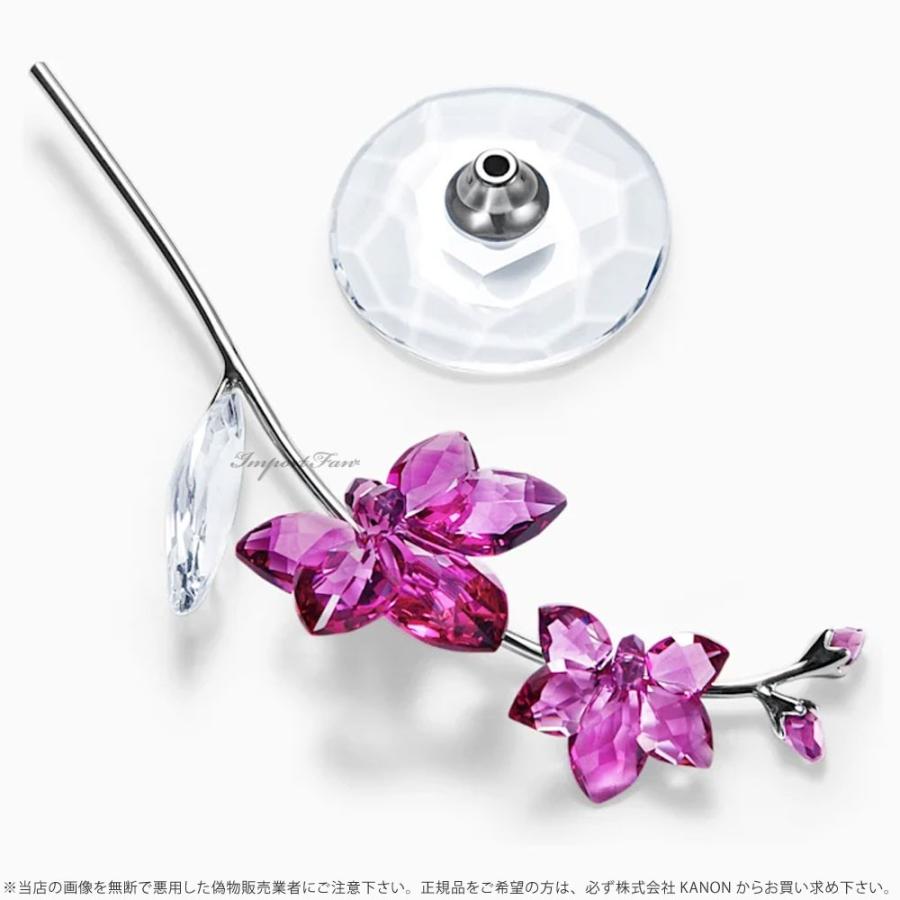 スワロフスキー 蘭 オーキッド ピンク 花 Ｌ ラージ 置物 Swarovski