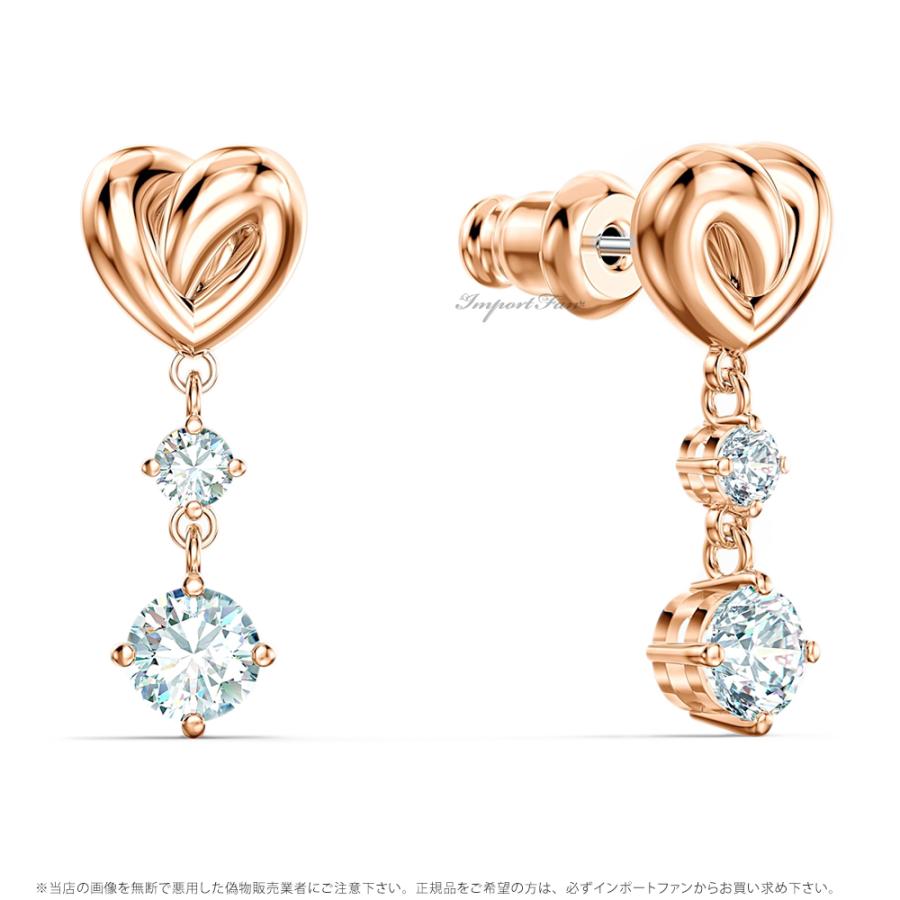 SWAROVSKI✨️ スワロフスキー Chroma ハート ピアス Chroma ドロップピアス, ハート, レッド, ゴールドトーン