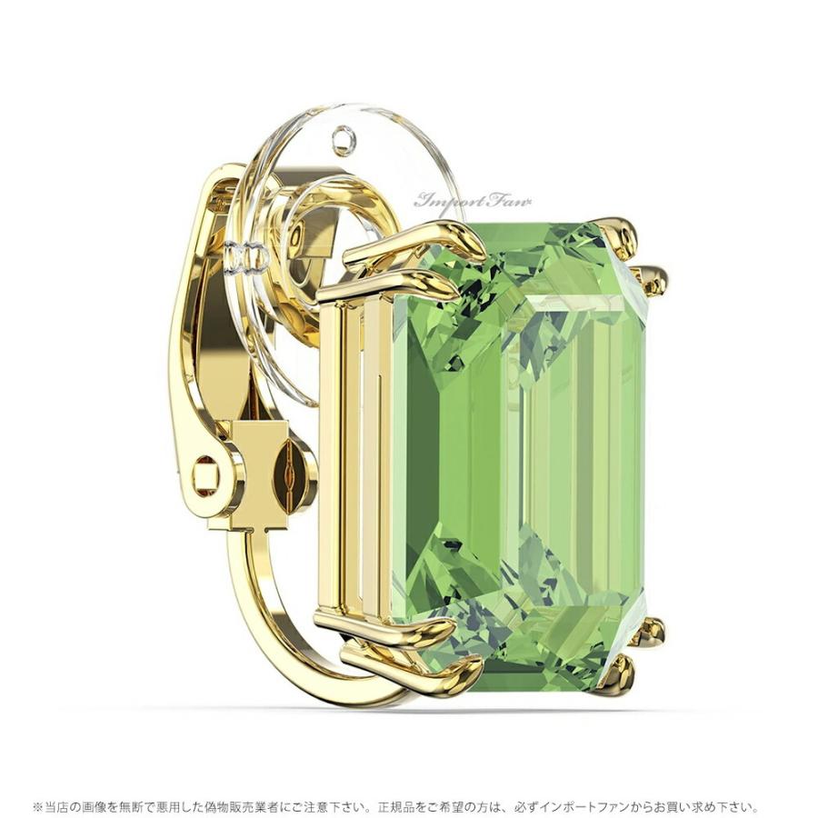 スワロフスキー ミレニア クリップイヤリング シングル グリーン