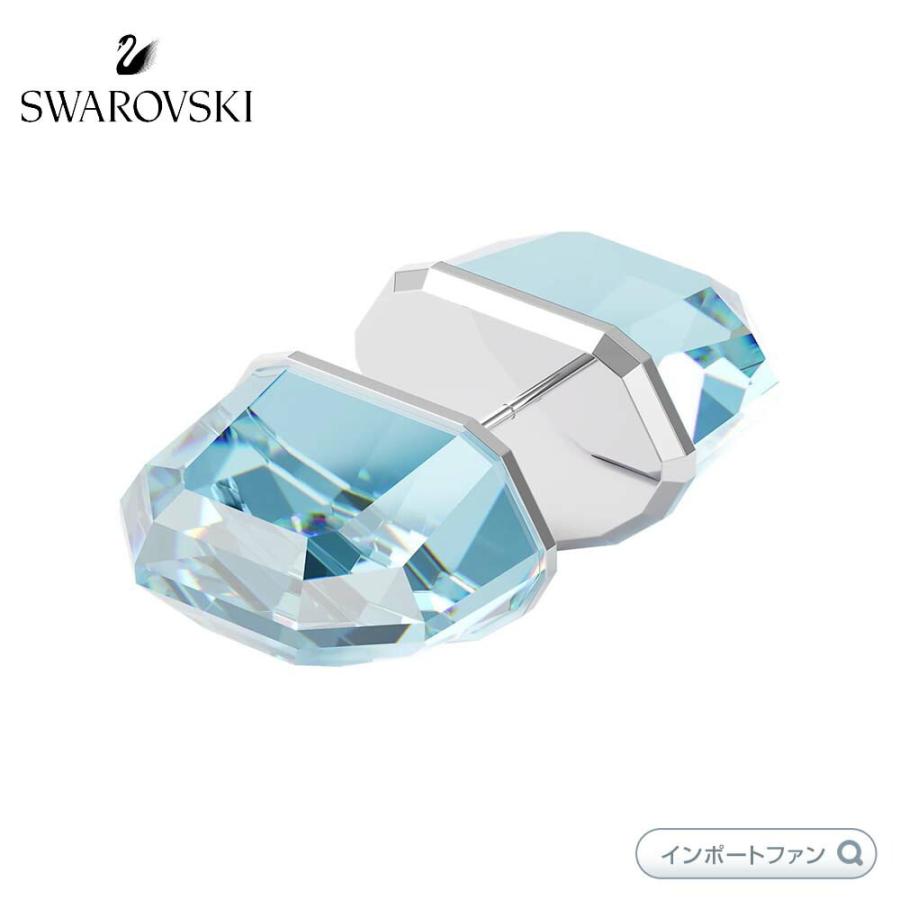 向　スワロフスキー Swarovski Lucent スタッドピアス Lucent スタッドピアス, パヴェ, ボール, ブルー, ブルー