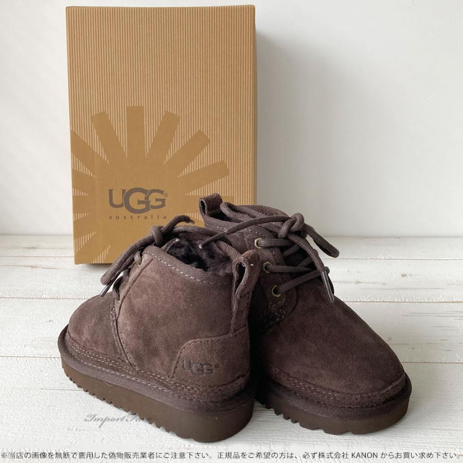 ラスト1点 アウトレット価格 UGG アグ 1001516 チョコレート US6 14.5cm  正規品 リトルキッズ ベビー Neumel レースアップ シープスキン ブーツ 出産祝い フ…｜importfan｜02