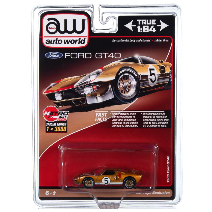 1966 フォード GT40 ゴールド 1/64 ミニカー 限定3600個 右ハンドル