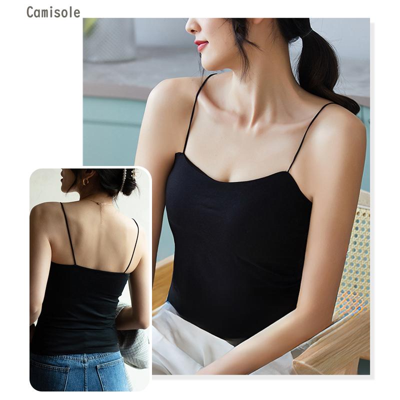 「2点目500円」 キャミソール カップ付き インナー パッド付き チューブ ブラトップ トップス 無地 ストレッチ 肩紐 薄手 レディース ノンワイヤー ノースリーブ |  | 14
