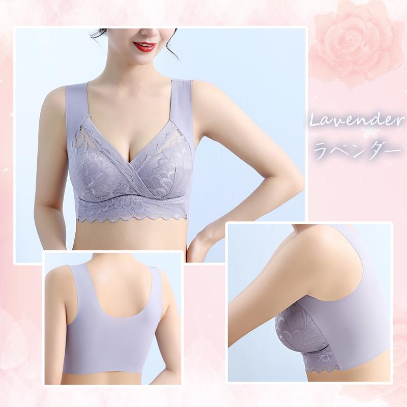 【ショーツセット新発売】 ナイトブラ ブラジャー ノンワイヤー レース素材 昼用 夜用 30代 40代 50代 伸縮性 脇高 育乳 美胸 効果 大きいサイズ 脇肉補正 |  | 20