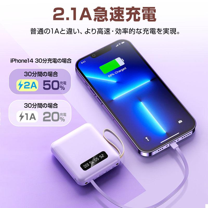 最大P10倍】 モバイルバッテリー 急速充電 スマホ 充電器 軽量 薄型 4 