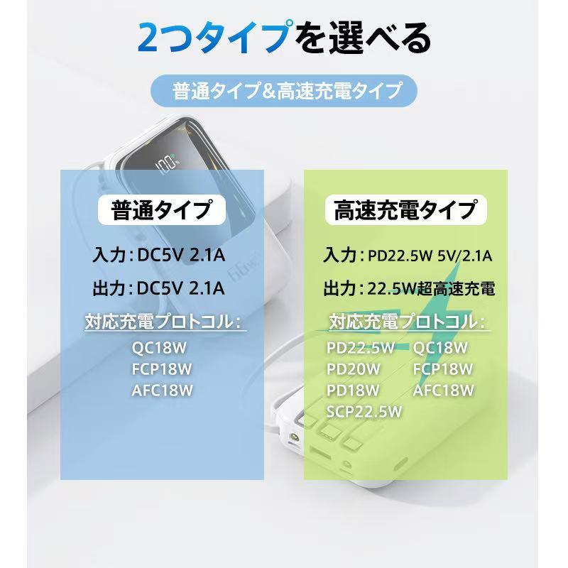 最大P10倍】 22.5W高速充電 モバイルバッテリー 大容量 軽量 20000mAh