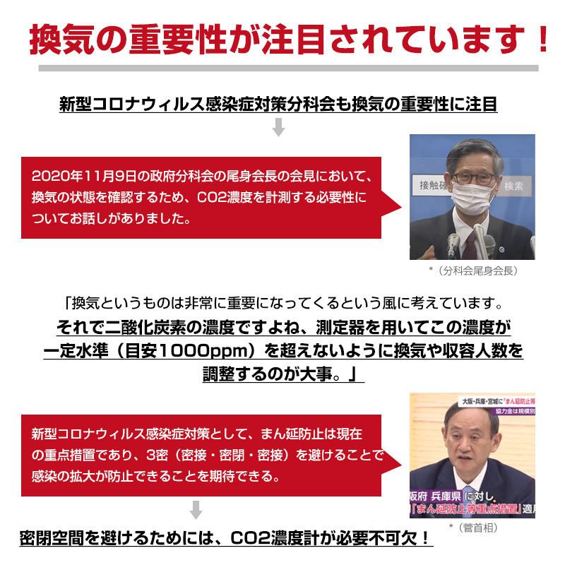 5個セット】 CO2センサー 二酸化炭素濃度計測器 日本語画面表示 