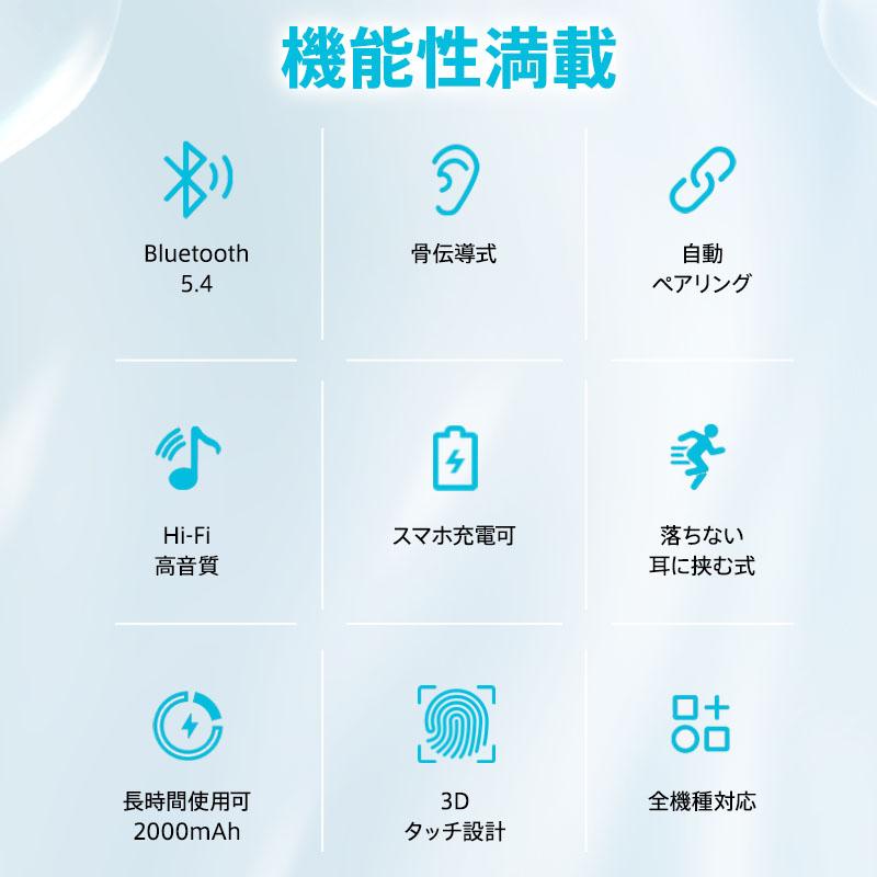 ワイヤレスイヤホン 骨伝導 Bluetooth 5.4 最新モデル スポーツ ワイヤレスイヤホン 骨伝導 Bluetooth 5.4 最新モデル スポーツ