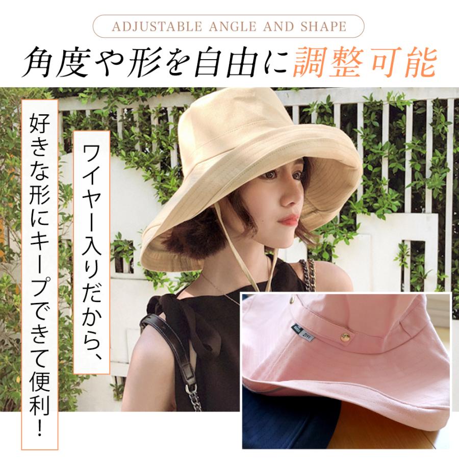 【クーポンで1000円ポッキリ】 帽子 レディース 日焼け防止 UVカット 夏 涼しい 遮光100% サファリハット つば広 UV 帽子 ハット 日よけ 折りたたみ アウトドア |  | 07