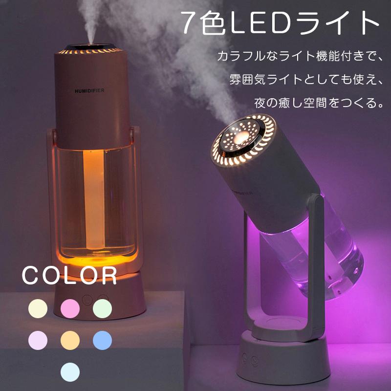 加湿器 充電式 自動首振り 2020最新型 小型 卓上加湿器 マイナスイオン