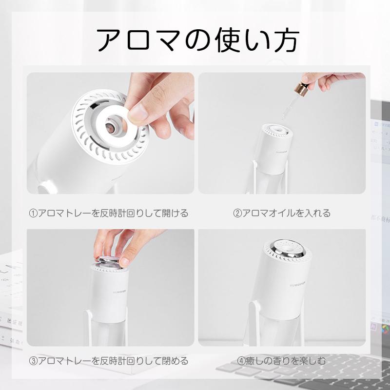 加湿器 充電式 自動首振り 2020最新型 小型 卓上加湿器 マイナスイオン
