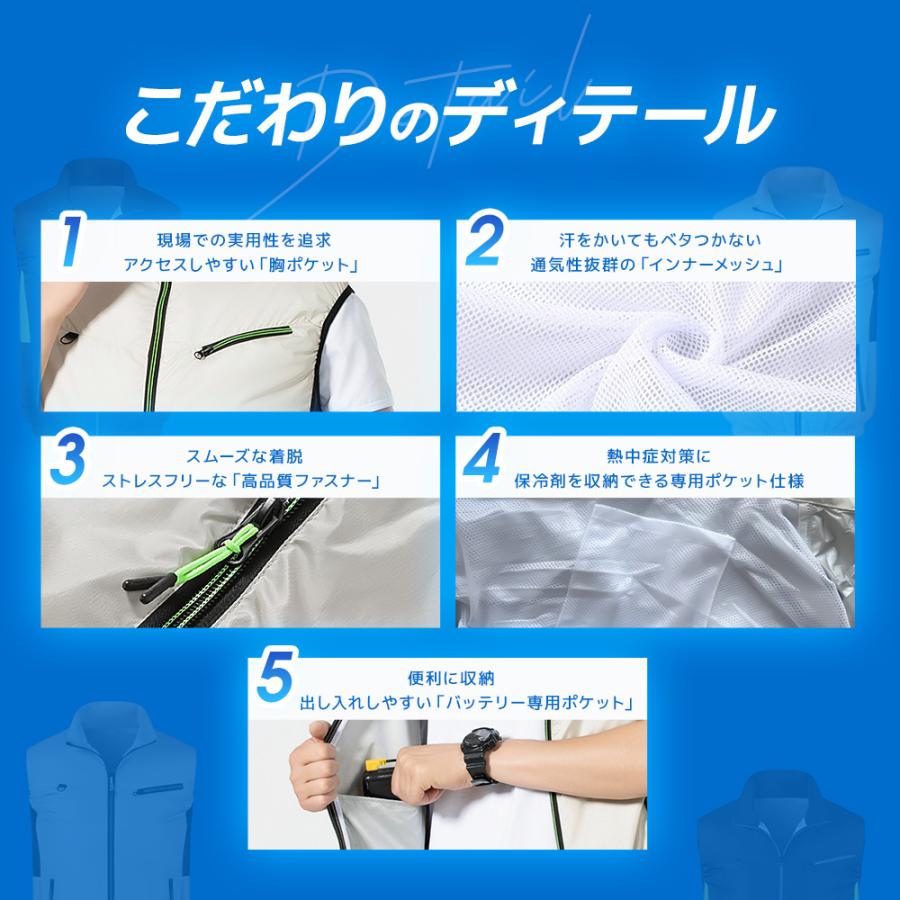 空調ウェア バッテリー ファンセット 立体送風 ベスト 空調 服 作業