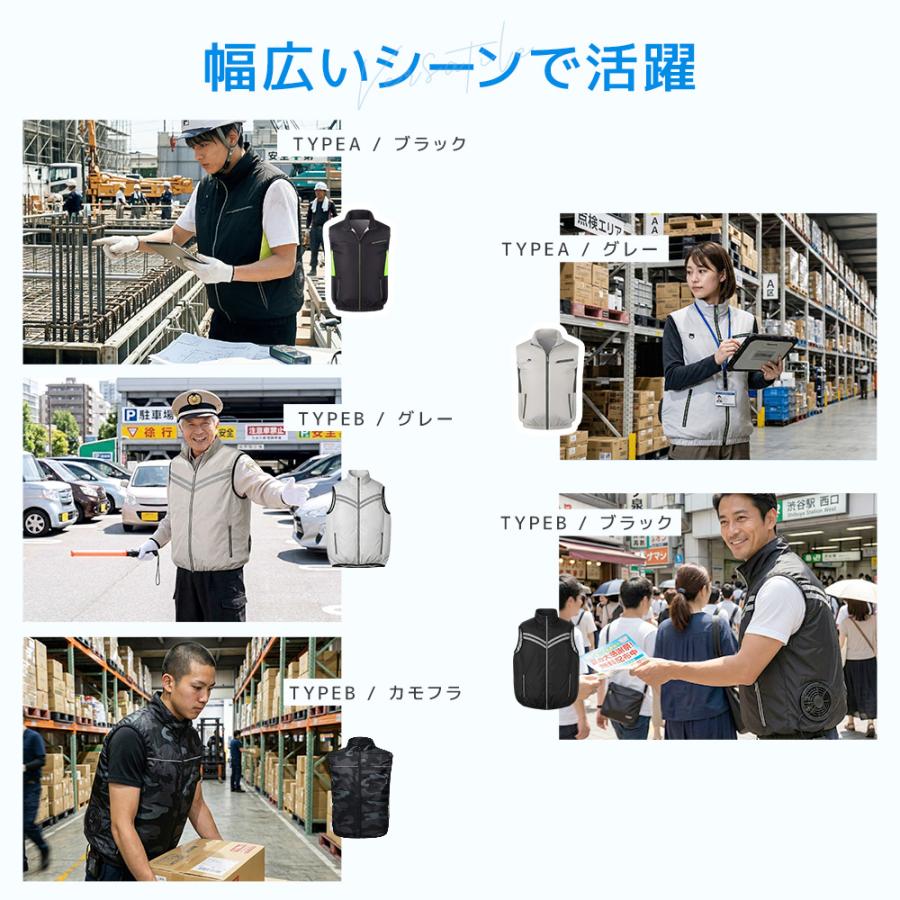 空調ウェア バッテリー ファンセット 立体送風 ベスト 空調 服 作業