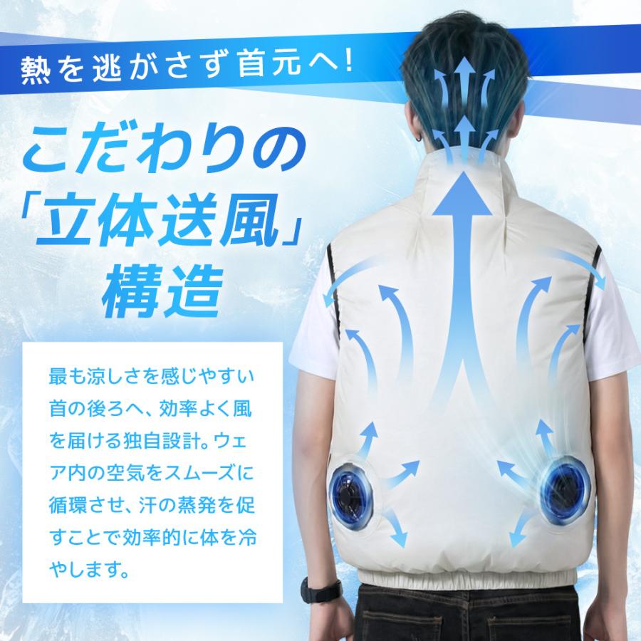空調ウェア バッテリー ファンセット 立体送風 ベスト 空調 服 作業