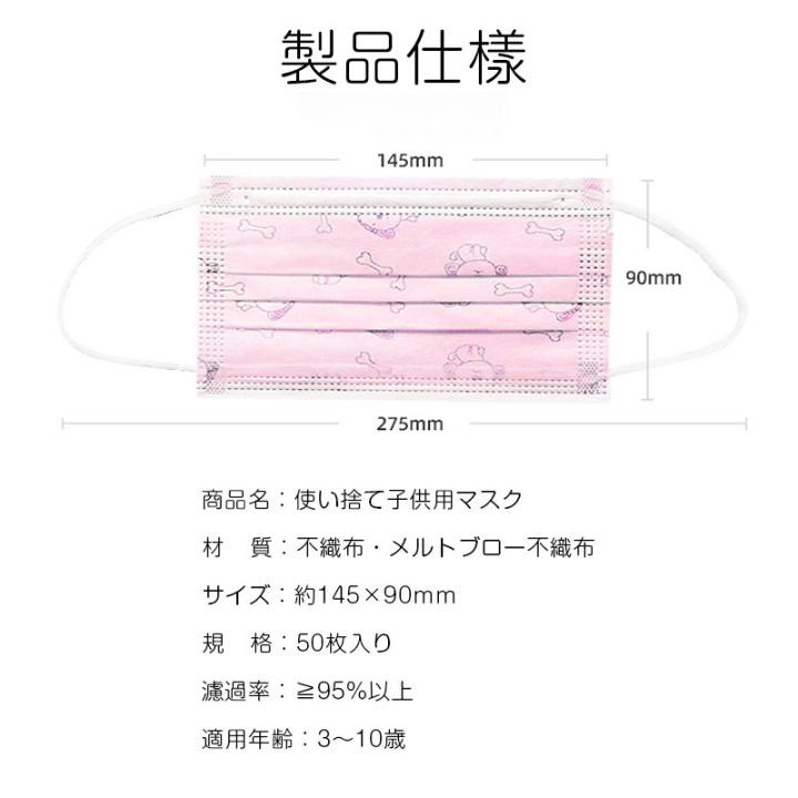 4パックx50枚 子供用 マスク キャラクター付き 在庫あり 使い捨て ウイルス パンダ 新登場 いぬ 飛沫予防 在庫一掃