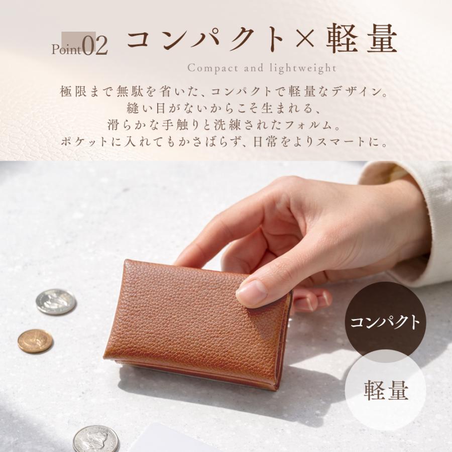 本革 ミニ財布 レディース メンズ 薄い 小さい 財布 コンパクト カードケース 小銭入れ 薄型 軽量 シームレス 牛革 ミニウォレット スキミング防止  スリム |  | 14