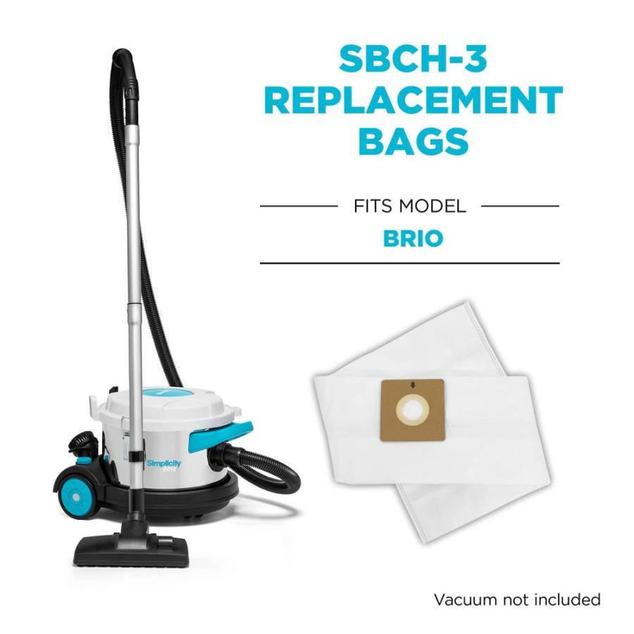 Simplicity SBCH3 Canister Vacuum Replacement Bags, Fits with Brio