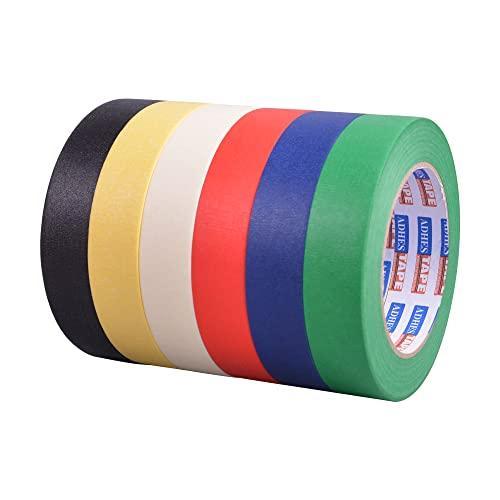ADHES カラフルマスキングテープ 無地 紙テープ 手芸品 塗装 養生 DIY用 25MM X 50M 6色セット - 4