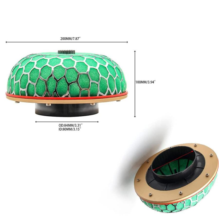 MACHSWON Intake Air Filter High Flow 80mm Green Sponge Mesh