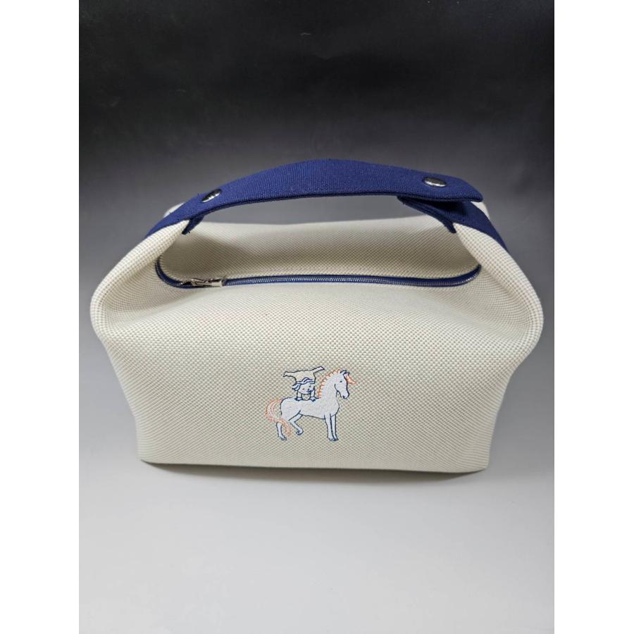 HERMES（エルメスブリッドアブラック Bride-a-Brac カブリオールGM/ ホワイト×ネイビー保存袋あり【新品】の画像