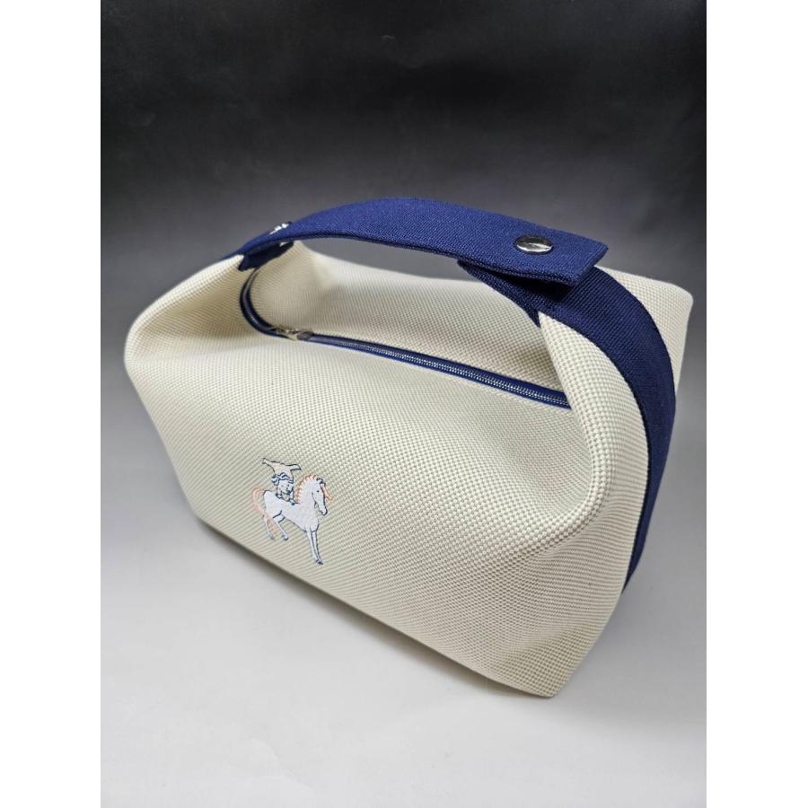 HERMES（エルメスブリッドアブラック Bride-a-Brac カブリオールGM/ ホワイト×ネイビー保存袋あり【新品】の画像