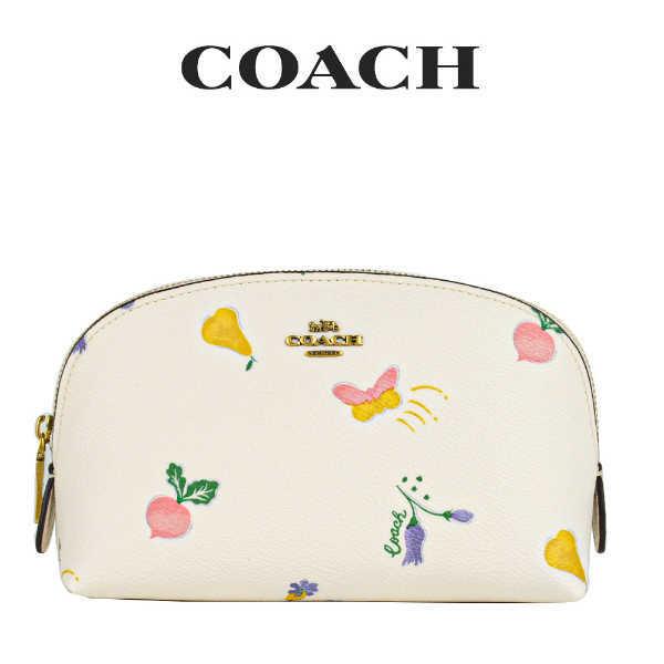 超話題新作 コスメポーチ ポーチ リストレット 小物 レディース Coach コーチ 野菜やお花のガーデンのプリントがかわいいコスメポーチ C2778 ホワイト マルチ B4cah ブラス チョーク バッグ Affaires Sociales Gouv Cg