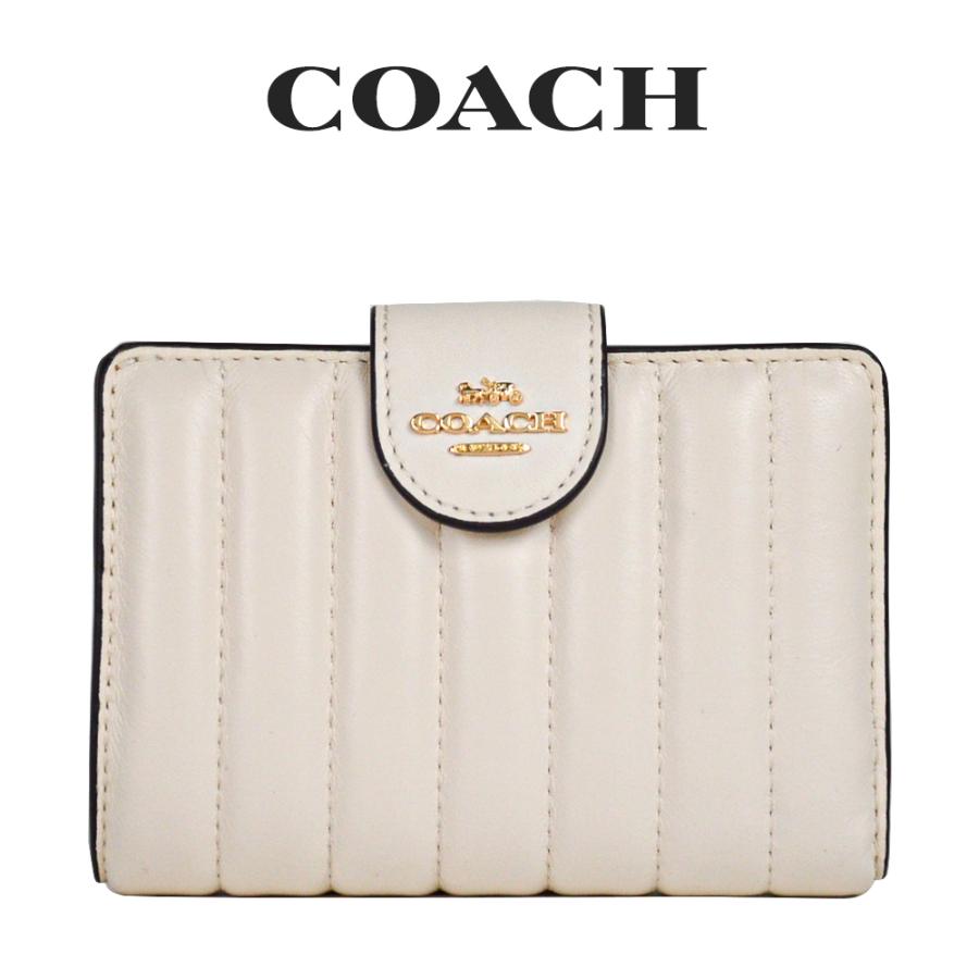 激安卸販売新品 COACH コーチ 新品 ホワイト 長財布 レディース 小物
