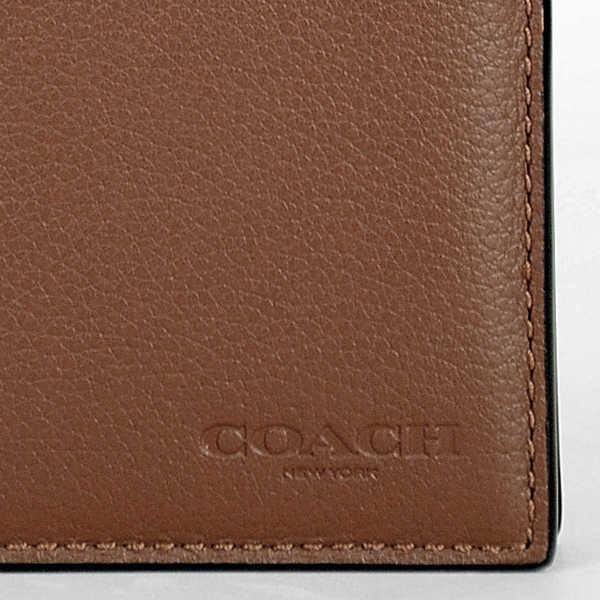 コーチ COACH アウトレット メンズ 財布 二つ折り財布 F75003 CWH(ダークサドル) ブラウン｜importlotus｜02