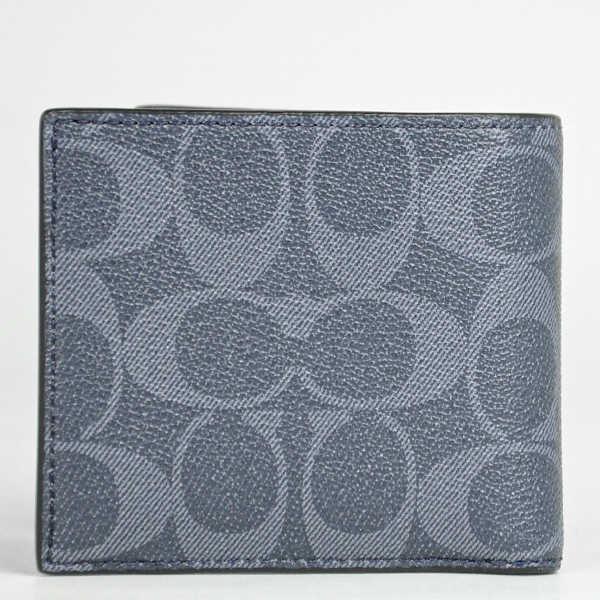 コーチ Coach アウトレット メンズ 財布 二つ折り財布 Qbden デニム シグネチャー Fks qbden インポートブランドロータス 通販 Yahoo ショッピング