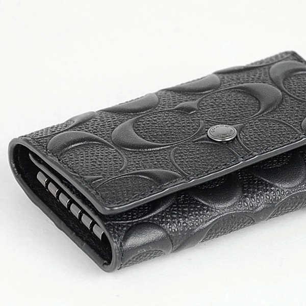 カタログギフトも 新品 Coach コーチ キーケース シグネチャー ブラック メンズ キーケース Alrc Asia