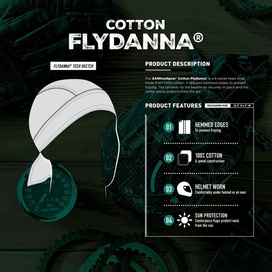 [ZAN headgear] バンダナキャップ コットン100% ドゥーラグ ヘルメットインナー Flydanna Cotton ...