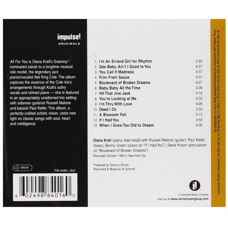 ダイアナ・クラール / Diana Krall / All for You 輸入盤 [CD]【新品】｜importone｜02