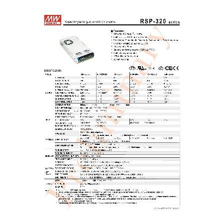 の最新トレンド MW Mean Well RSP-320-48 48V 6.7A 321.6W Single Output with PFC Function Power Supply