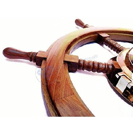 プレミアムNautical Decor Ship Wheel |真鍮舷窓時計| Nagina International 30 Inches 30portsw5｜importselection｜06